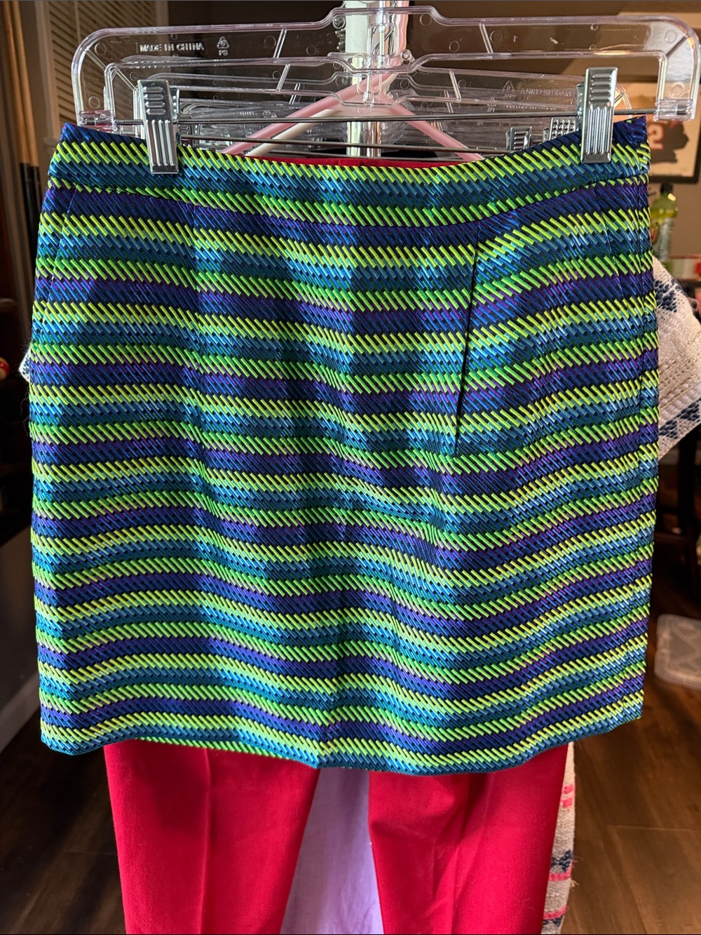 J. Crew Striped Mini Skirt in Blue, Green & Navy